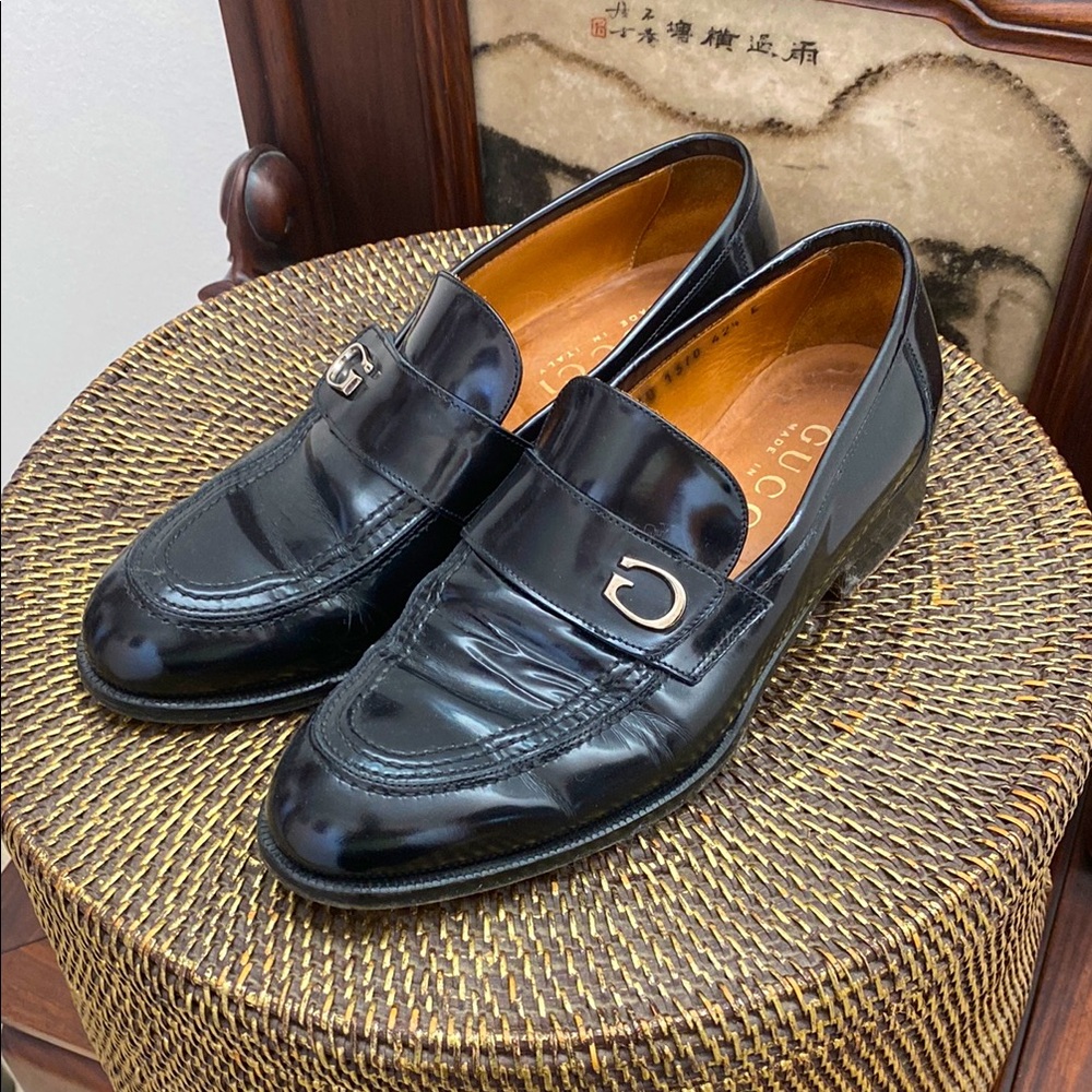 Vintage Gucci Black Leather Men's Dress Shoe